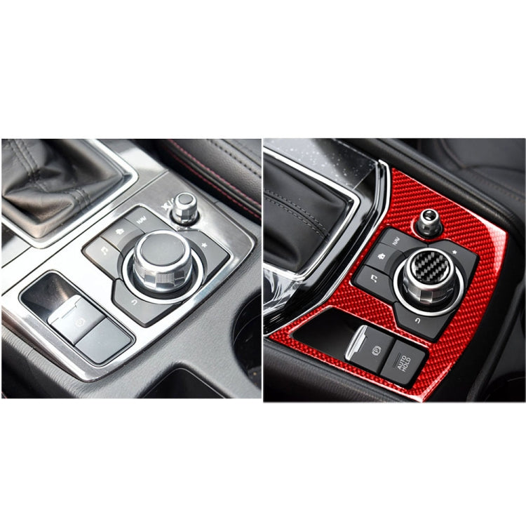 Car Carbon Fiber Handbrake Panel Decorative Sticker for Mazda CX-5 2017-2018, Left Drive (Red) - Car Interior Mouldings by buy2fix | Online Shopping UK | buy2fix