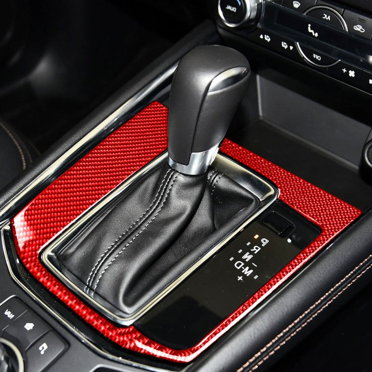 Car Carbon Fiber Gear Panel Decorative Sticker for Mazda CX-5 2017-2018, Right Drive (Red) - Car Interior Mouldings by buy2fix | Online Shopping UK | buy2fix