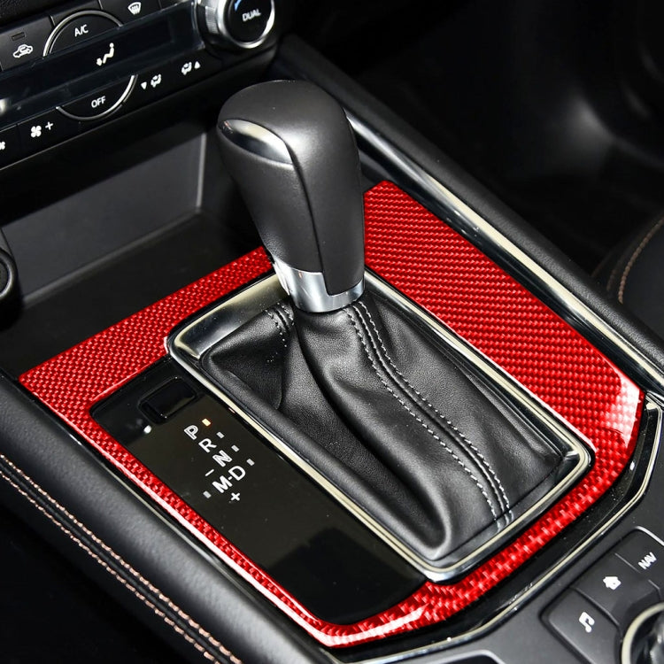 Car Carbon Fiber Gear Panel Decorative Sticker for Mazda CX-5 2017-2018, Left Drive (Red) - Car Interior Mouldings by buy2fix | Online Shopping UK | buy2fix