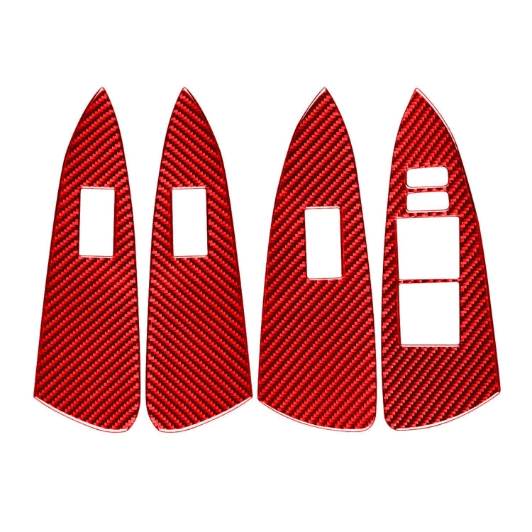 Car Carbon Fiber Window Glass Lift Panel Decorative Sticker for Toyota RAV4 2006-2013, Right Drive (Red) - Car Interior Mouldings by buy2fix | Online Shopping UK | buy2fix