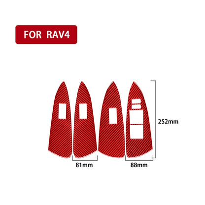 Car Carbon Fiber Window Glass Lift Panel Decorative Sticker for Toyota RAV4 2006-2013, Right Drive (Red) - Car Interior Mouldings by buy2fix | Online Shopping UK | buy2fix