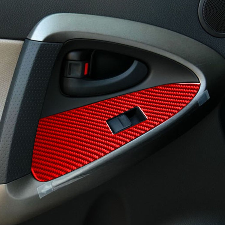 Car Carbon Fiber Window Glass Lift Panel Decorative Sticker for Toyota RAV4 2006-2013, Right Drive (Red) - Car Interior Mouldings by buy2fix | Online Shopping UK | buy2fix