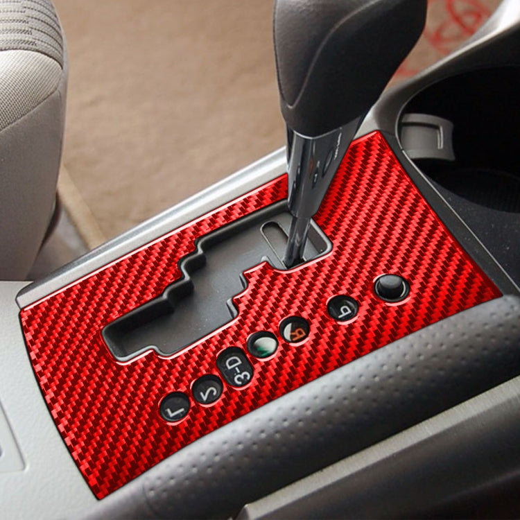 Car Carbon Fiber Gear Panel Decorative Sticker for Toyota RAV4 2006-2013, Right Drive (Red) - Car Interior Mouldings by buy2fix | Online Shopping UK | buy2fix