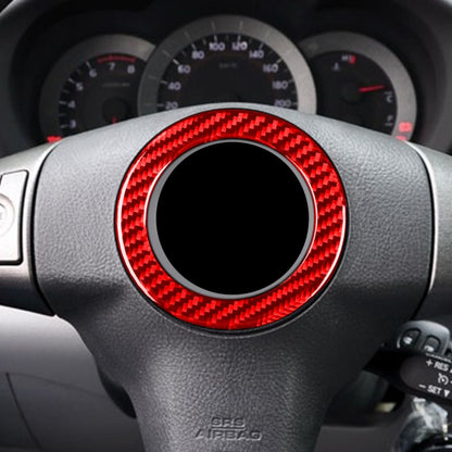 Car Carbon Fiber Steering Wheel Decorative Sticker for Toyota RAV4 2006-2013, Left and Right Drive (Red) - Car Interior Mouldings by buy2fix | Online Shopping UK | buy2fix