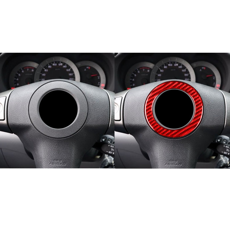 Car Carbon Fiber Steering Wheel Decorative Sticker for Toyota RAV4 2006-2013, Left and Right Drive (Red) - Car Interior Mouldings by buy2fix | Online Shopping UK | buy2fix