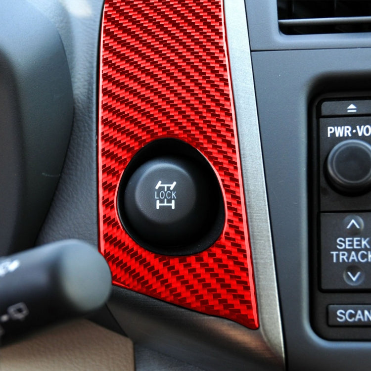 Car Carbon Fiber Warning Light Switch Panel Decorative Sticker for Toyota RAV4 2006-2013, Left and Right Drive (Red) - Car Interior Mouldings by buy2fix | Online Shopping UK | buy2fix