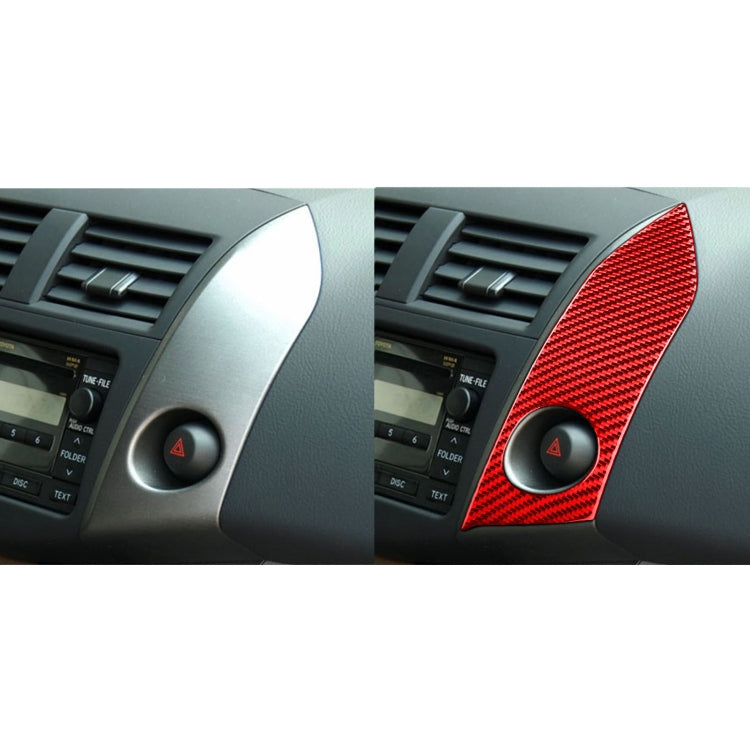 Car Carbon Fiber Warning Light Switch Panel Decorative Sticker for Toyota RAV4 2006-2013, Left and Right Drive (Red) - Car Interior Mouldings by buy2fix | Online Shopping UK | buy2fix