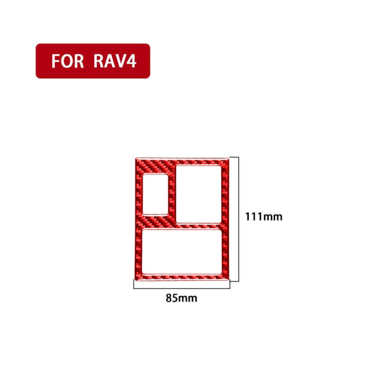 Car Carbon Fiber Rear Mirror Adjustment Switch Frame Decorative Sticker for Toyota RAV4 2006-2013, Right Drive (Red) - Car Interior Mouldings by buy2fix | Online Shopping UK | buy2fix