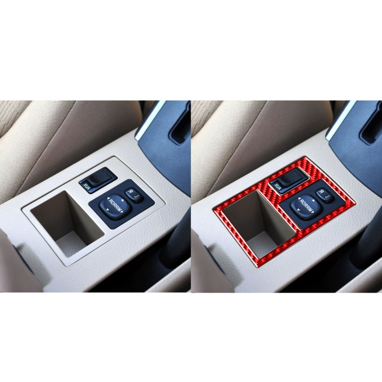 Car Carbon Fiber Rear Mirror Adjustment Switch Frame Decorative Sticker for Toyota RAV4 2006-2013, Right Drive (Red) - Car Interior Mouldings by buy2fix | Online Shopping UK | buy2fix