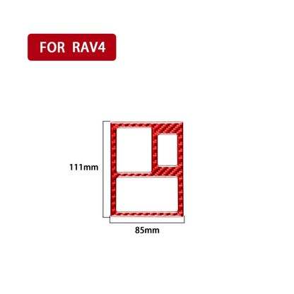 Car Carbon Fiber Rear Mirror Adjustment Switch Frame Decorative Sticker for Toyota RAV4 2006-2013, Left Drive (Red) - Car Interior Mouldings by buy2fix | Online Shopping UK | buy2fix