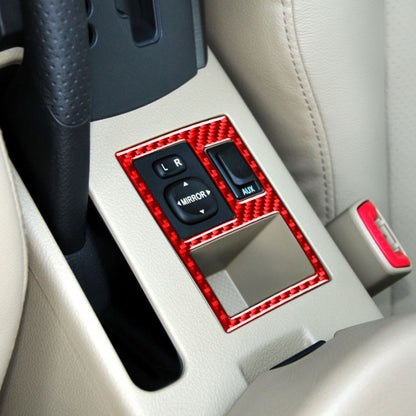 Car Carbon Fiber Rear Mirror Adjustment Switch Frame Decorative Sticker for Toyota RAV4 2006-2013, Left Drive (Red) - Car Interior Mouldings by buy2fix | Online Shopping UK | buy2fix