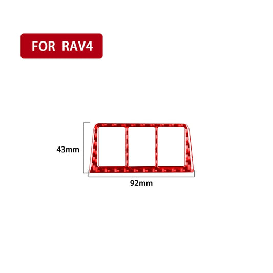 Car Carbon Fiber Headlight Switch Frame Decorative Sticker for Toyota RAV4 2006-2013, Left and Right Drive (Red) - Car Interior Mouldings by buy2fix | Online Shopping UK | buy2fix