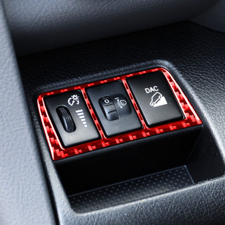Car Carbon Fiber Headlight Switch Frame Decorative Sticker for Toyota RAV4 2006-2013, Left and Right Drive (Red) - Car Interior Mouldings by buy2fix | Online Shopping UK | buy2fix