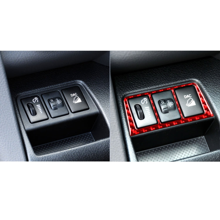 Car Carbon Fiber Headlight Switch Frame Decorative Sticker for Toyota RAV4 2006-2013, Left and Right Drive (Red) - Car Interior Mouldings by buy2fix | Online Shopping UK | buy2fix