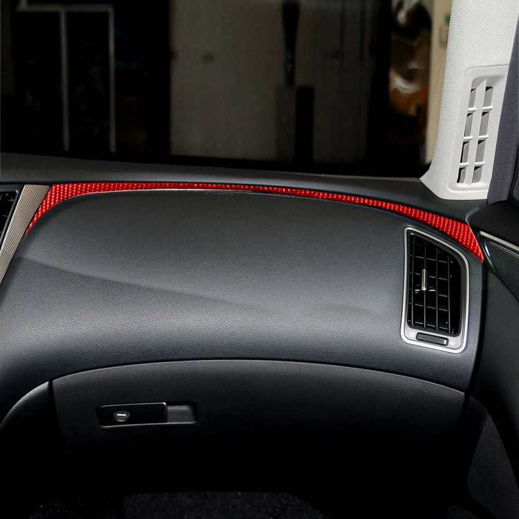 Car Carbon Fiber Dashboard Right Side Decorative Sticker for Infiniti Q50 2014-2020, Left Drive(Red) - Car Interior Mouldings by buy2fix | Online Shopping UK | buy2fix