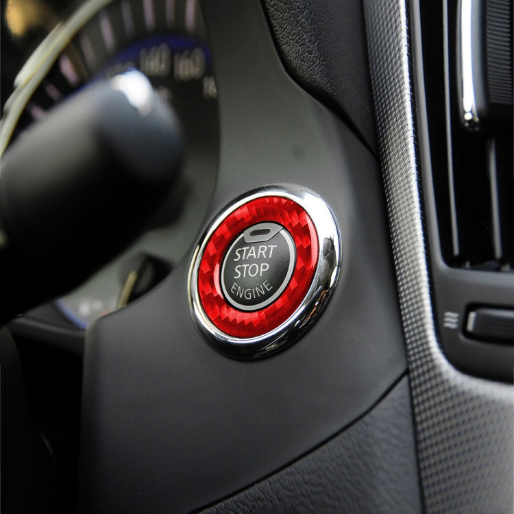 Car Carbon Fiber One-button Start Decorative Sticker for Infiniti Q50 2014-2020 / Q60 / QX60, Left and Right Drive(Red) - Car Interior Mouldings by buy2fix | Online Shopping UK | buy2fix