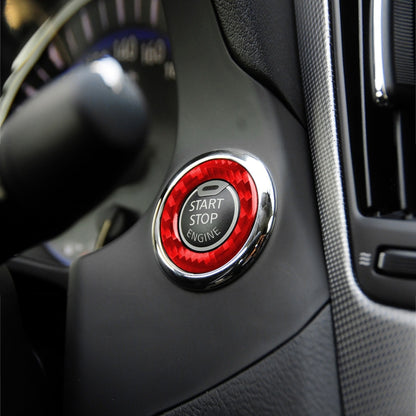 Car Carbon Fiber One-button Start Decorative Sticker for Infiniti Q50 2014-2020 / Q60 / QX60, Left and Right Drive(Red) - Car Interior Mouldings by buy2fix | Online Shopping UK | buy2fix