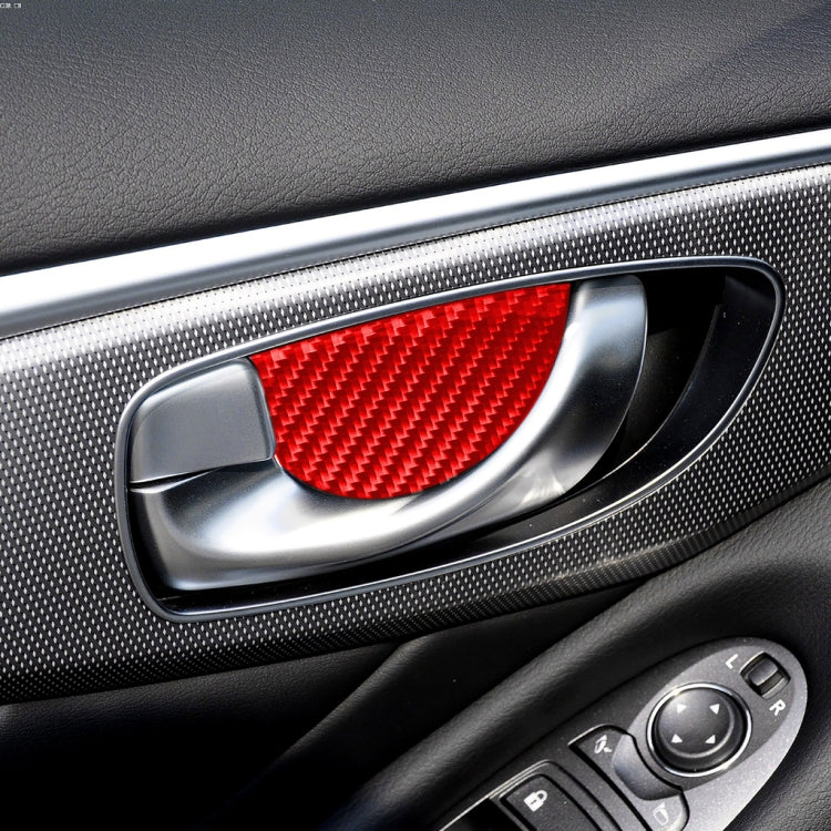 Car Carbon Fiber Inside Door Bowl Decorative Sticker for Infiniti Q50 2014-2020, Left and Right Drive(Red) - Car Interior Mouldings by buy2fix | Online Shopping UK | buy2fix