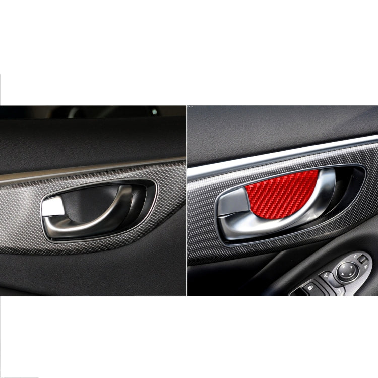 Car Carbon Fiber Inside Door Bowl Decorative Sticker for Infiniti Q50 2014-2020, Left and Right Drive(Red) - Car Interior Mouldings by buy2fix | Online Shopping UK | buy2fix