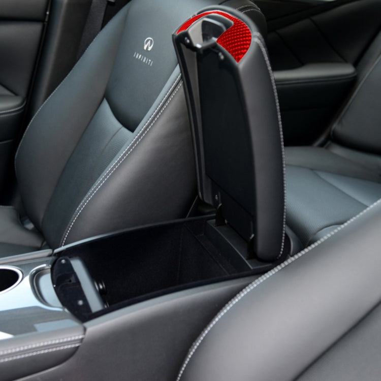 Car Carbon Fiber Armrest Box Decorative Sticker for Infiniti Q50 2014-2020, Left and Right Drive(Red) - Car Interior Mouldings by buy2fix | Online Shopping UK | buy2fix