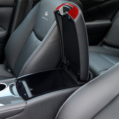 Car Carbon Fiber Armrest Box Decorative Sticker for Infiniti Q50 2014-2020, Left and Right Drive(Red) - Car Interior Mouldings by buy2fix | Online Shopping UK | buy2fix