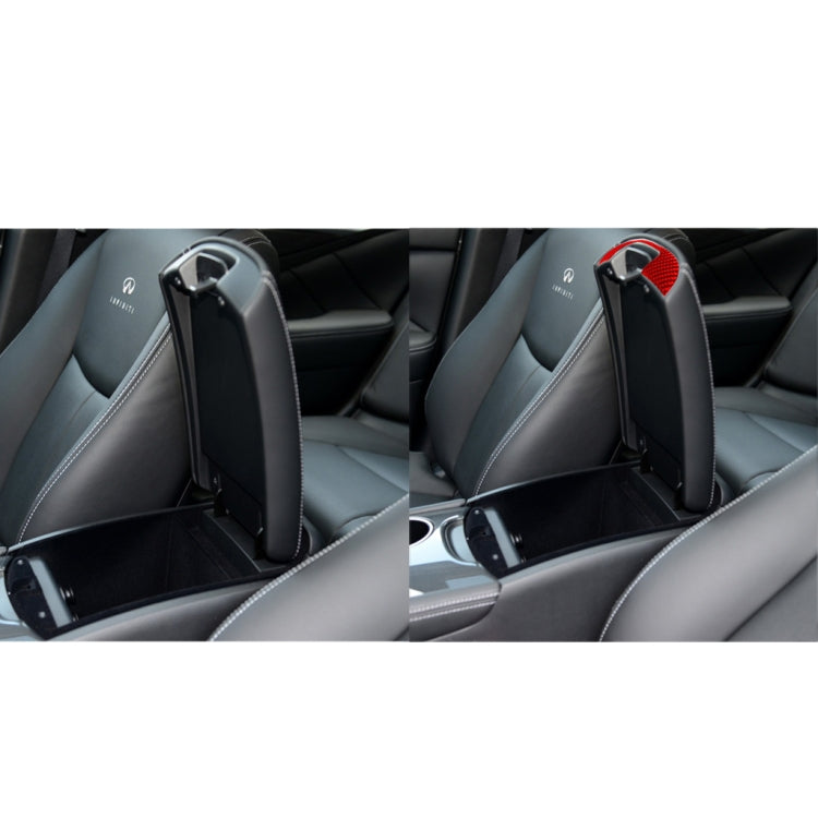 Car Carbon Fiber Armrest Box Decorative Sticker for Infiniti Q50 2014-2020, Left and Right Drive(Red) - Car Interior Mouldings by buy2fix | Online Shopping UK | buy2fix
