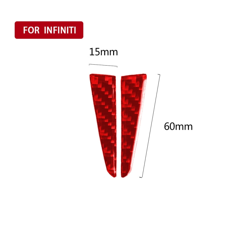 Car Carbon Fiber Steering Wheel Below Decorative Sticker for Infiniti Q50 2014-2020, Left and Right Drive(Red) - Car Interior Mouldings by buy2fix | Online Shopping UK | buy2fix