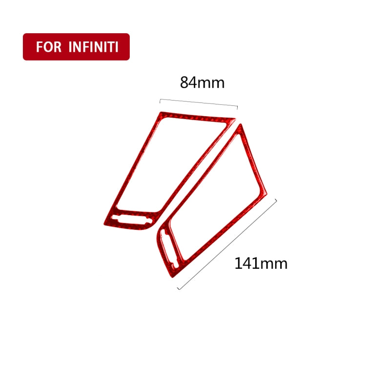 Car Carbon Fiber Central Air Outlet Decorative Sticker for Infiniti Q50 2014-2020, Left and Right Drive(Red) - Car Interior Mouldings by buy2fix | Online Shopping UK | buy2fix