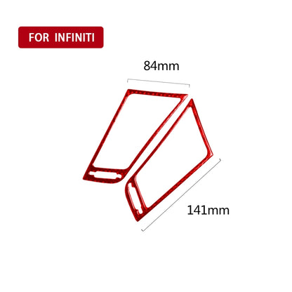 Car Carbon Fiber Central Air Outlet Decorative Sticker for Infiniti Q50 2014-2020, Left and Right Drive(Red) - Car Interior Mouldings by buy2fix | Online Shopping UK | buy2fix