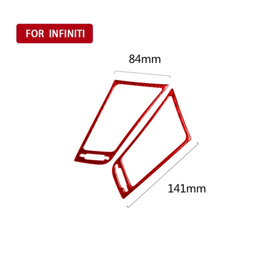 Car Carbon Fiber Central Air Outlet Decorative Sticker for Infiniti Q50 2014-2020, Left and Right Drive(Red) - Car Interior Mouldings by buy2fix | Online Shopping UK | buy2fix