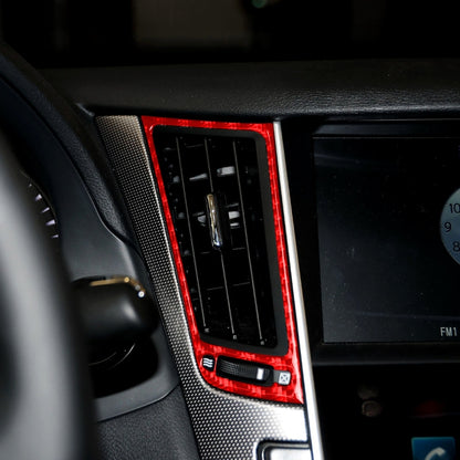 Car Carbon Fiber Central Air Outlet Decorative Sticker for Infiniti Q50 2014-2020, Left and Right Drive(Red) - Car Interior Mouldings by buy2fix | Online Shopping UK | buy2fix