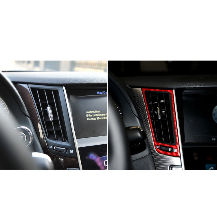 Car Carbon Fiber Central Air Outlet Decorative Sticker for Infiniti Q50 2014-2020, Left and Right Drive(Red) - Car Interior Mouldings by buy2fix | Online Shopping UK | buy2fix