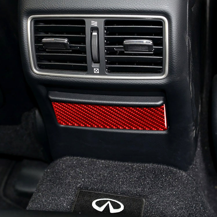 Car Carbon Fiber Rear Ashtray Panel Decorative Sticker for Infiniti Q50 2014-2020, Left and Right Drive(Red) - Car Interior Mouldings by buy2fix | Online Shopping UK | buy2fix