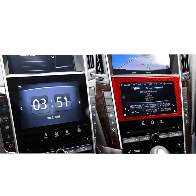 Car Carbon Fiber Navigation Frame Decorative Sticker for Infiniti Q50 2014-2020, Left and Right Drive(Red) - Car Interior Mouldings by buy2fix | Online Shopping UK | buy2fix