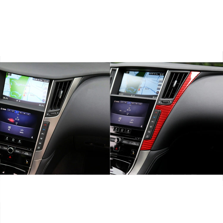 Car Carbon Fiber Central Control F Frame Decorative Sticker for Infiniti Q50 2014-2020, Left and Right Drive(Red) - Car Interior Mouldings by buy2fix | Online Shopping UK | buy2fix