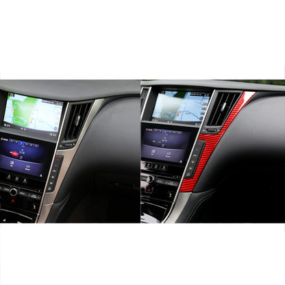 Car Carbon Fiber Central Control F Frame Decorative Sticker for Infiniti Q50 2014-2020, Left and Right Drive(Red) - Car Interior Mouldings by buy2fix | Online Shopping UK | buy2fix
