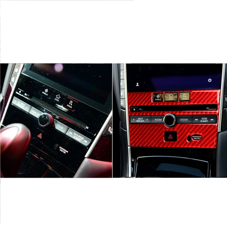 Car Carbon Fiber B Style CD Console Panel Decorative Sticker for Infiniti Q50 2014-2020, Right Drive(Red) - Car Interior Mouldings by buy2fix | Online Shopping UK | buy2fix