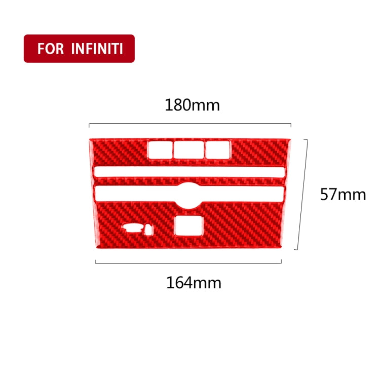 Car Carbon Fiber B Style CD Console Panel Decorative Sticker for Infiniti Q50 2014-2020, Left Drive(Red) - Car Interior Mouldings by buy2fix | Online Shopping UK | buy2fix