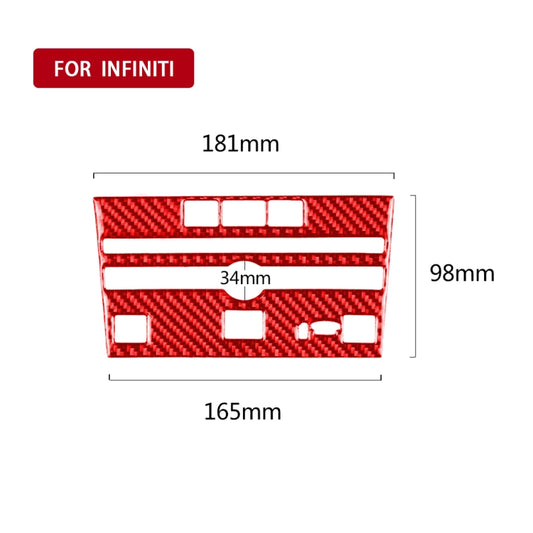 Car Carbon Fiber A Style CD Console Panel Decorative Sticker for Infiniti Q50 2014-2020, Right Drive(Red) - Car Interior Mouldings by buy2fix | Online Shopping UK | buy2fix