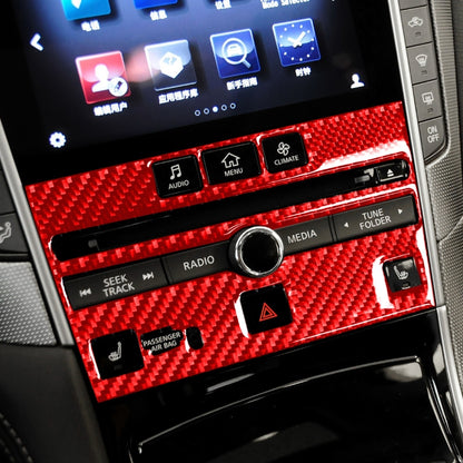 Car Carbon Fiber A Style CD Console Panel Decorative Sticker for Infiniti Q50 2014-2020, Left Drive(Red) - Car Interior Mouldings by buy2fix | Online Shopping UK | buy2fix