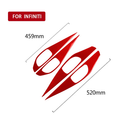 Car Carbon Fiber A Style Door Handle Panel Decorative Sticker for Infiniti Q50 2014-2020, Left and Right Drive(Red) - Car Interior Mouldings by buy2fix | Online Shopping UK | buy2fix