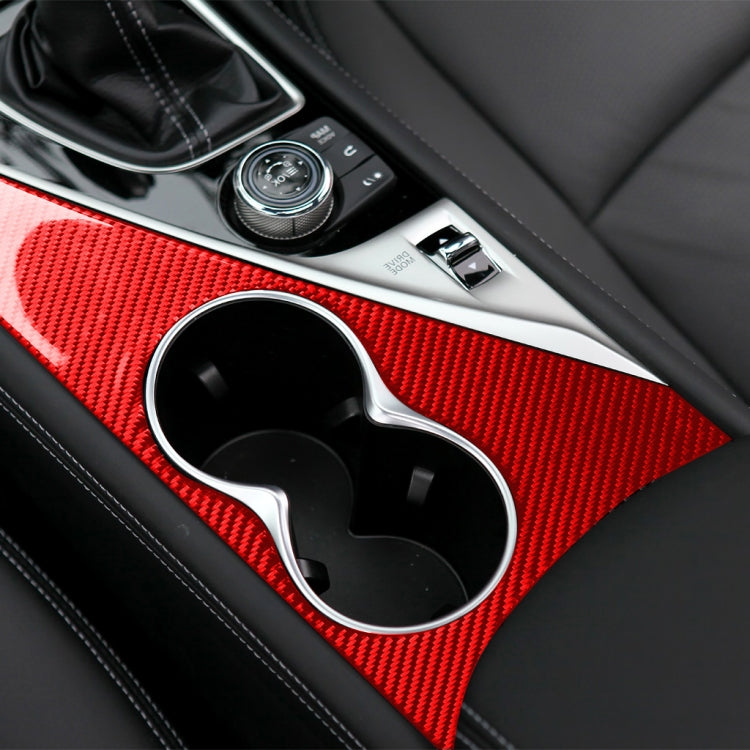 Car Carbon Fiber Water Cup Holder Panel Decorative Sticker for Infiniti Q50 2014-2020, Right Drive(Red) - Car Interior Mouldings by buy2fix | Online Shopping UK | buy2fix