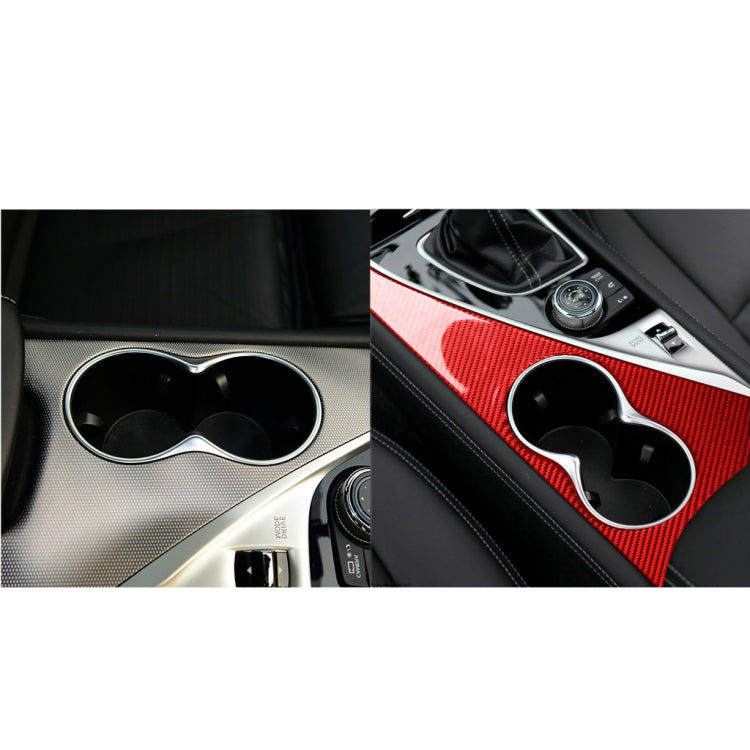 Car Carbon Fiber Water Cup Holder Panel Decorative Sticker for Infiniti Q50 2014-2020, Right Drive(Red) - Car Interior Mouldings by buy2fix | Online Shopping UK | buy2fix