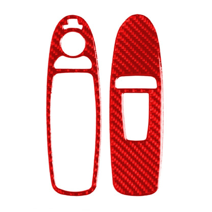 Car Carbon Fiber Window Glass Lift Panel Decorative Sticker for Infiniti Q60, Left Drive(Red) - Car Interior Mouldings by buy2fix | Online Shopping UK | buy2fix