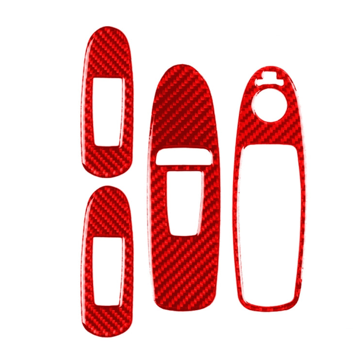 Car Carbon Fiber B Style Window Glass Lift Panel Decorative Sticker for Infiniti Q50 2014-2020, Right Drive(Red) - Car Interior Mouldings by buy2fix | Online Shopping UK | buy2fix