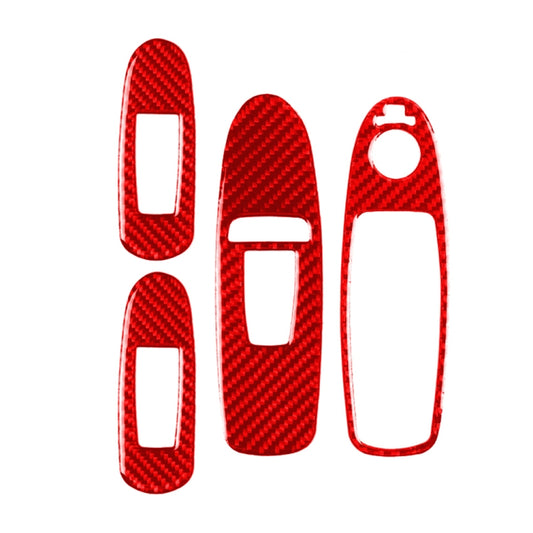 Car Carbon Fiber B Style Window Glass Lift Panel Decorative Sticker for Infiniti Q50 2014-2020, Right Drive(Red) - Car Interior Mouldings by buy2fix | Online Shopping UK | buy2fix