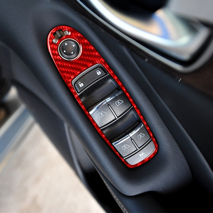 Car Carbon Fiber B Style Window Glass Lift Panel Decorative Sticker for Infiniti Q50 2014-2020, Right Drive(Red) - Car Interior Mouldings by buy2fix | Online Shopping UK | buy2fix