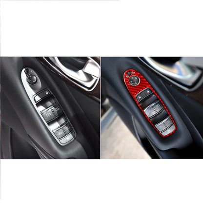 Car Carbon Fiber B Style Window Glass Lift Panel Decorative Sticker for Infiniti Q50 2014-2020, Right Drive(Red) - Car Interior Mouldings by buy2fix | Online Shopping UK | buy2fix