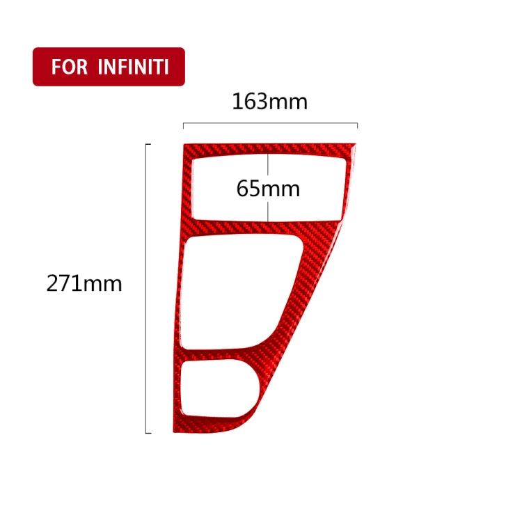 Car Carbon Fiber Gear Panel Decorative Sticker for Infiniti Q50 2014-2020, Left Drive (Red) - Steering Wheel Accessories by buy2fix | Online Shopping UK | buy2fix