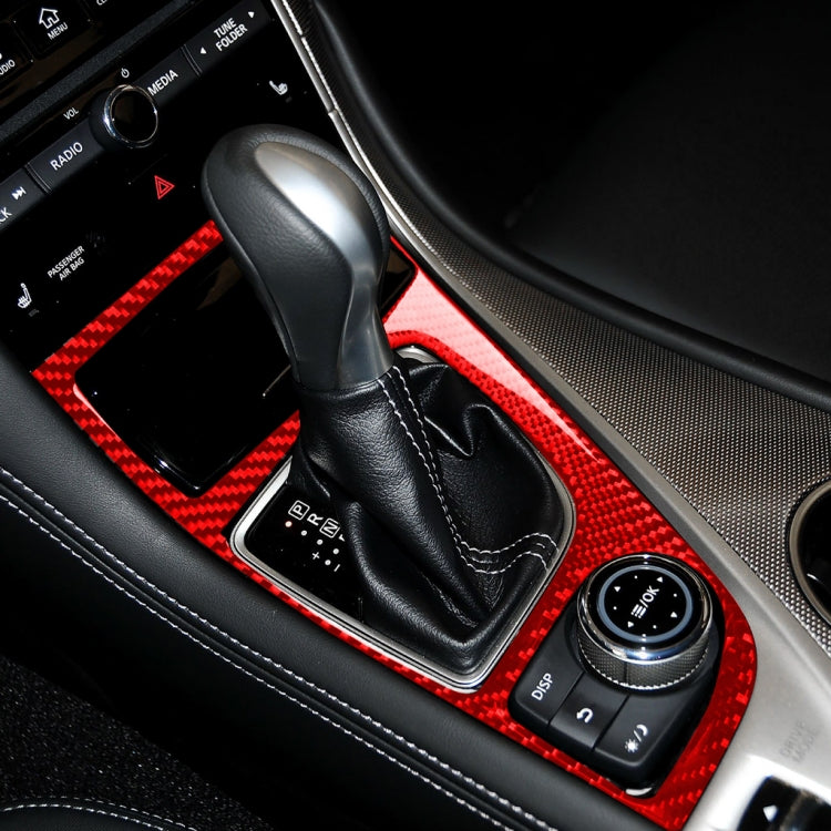 Car Carbon Fiber Gear Panel Decorative Sticker for Infiniti Q50 2014-2020, Left Drive (Red) - Steering Wheel Accessories by buy2fix | Online Shopping UK | buy2fix